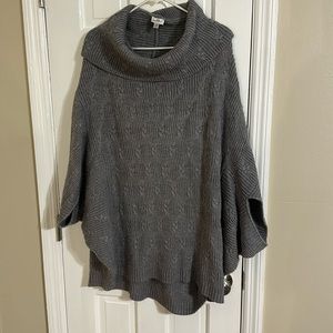 Avenue 22/24 Grey Sweater Poncho